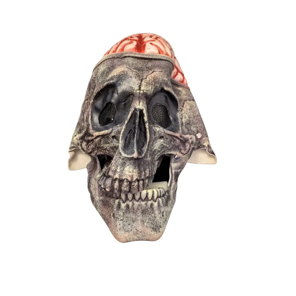 FLORENCE IISA Realistic Full Head Skull Mask Movable Jaw Halloween Cosplay Latex